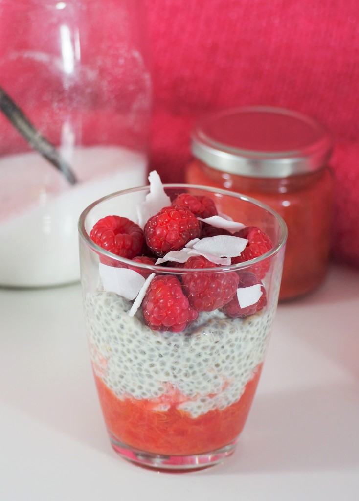 Chia Pudding with rubarb compote