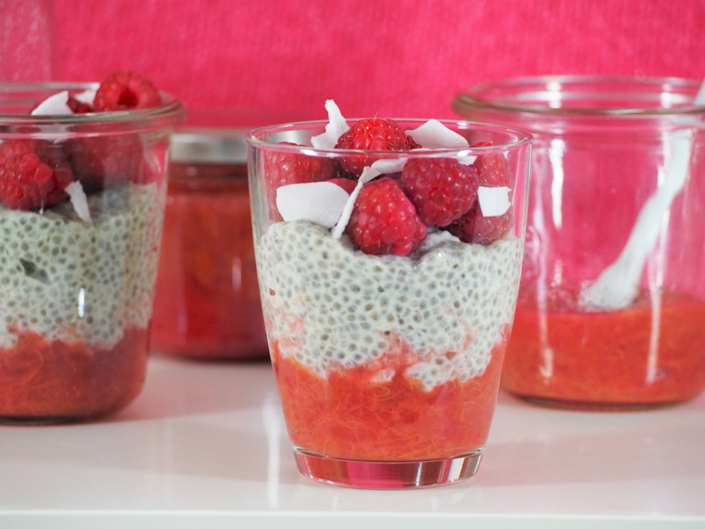 Chia Pudding with rubarb compote